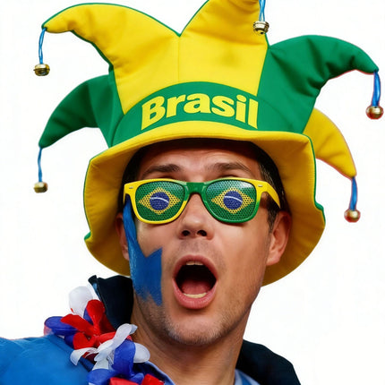 World Cup Nation Fan Jester Hat – International Soccer Supporter Costume Hat with Bells, Country Flag Party Headwear for Match Day Celebrations