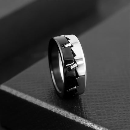 Men’s Stainless Steel Spinner Ring – Mechanical Gear Fidget Ring for Stress Relief, Anxiety Reduction & Everyday Style