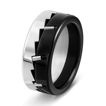 Men’s Stainless Steel Spinner Ring – Mechanical Gear Fidget Ring for Stress Relief, Anxiety Reduction & Everyday Style
