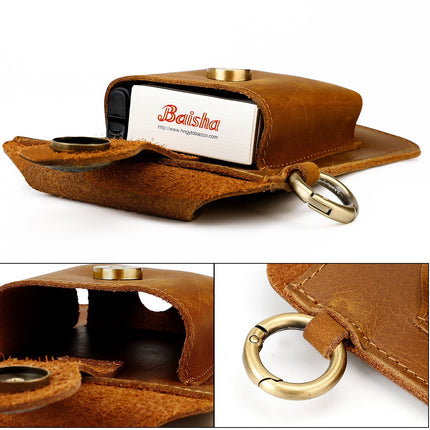Vintage Leather Belt Wallet – Multi-Functional Waist Pouch with Phone Holder, Card Organizer & Key Clip for Men
