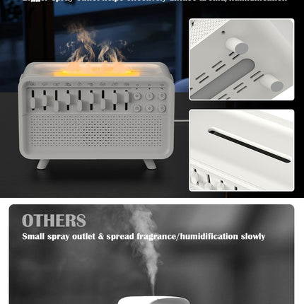 Smart Aroma Diffuser & White Noise Machine – Essential Oil Humidifier with Nature Sounds, Sleep Aid, Ambient Flame Light & Music Speaker