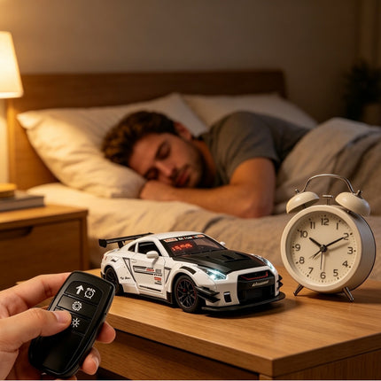 Super Sports Car Alarm Clock – Realistic Supercar Design with Real Engine & Exhaust Sound, LED Digital Clock, Cool Gift for Car Enthusiasts