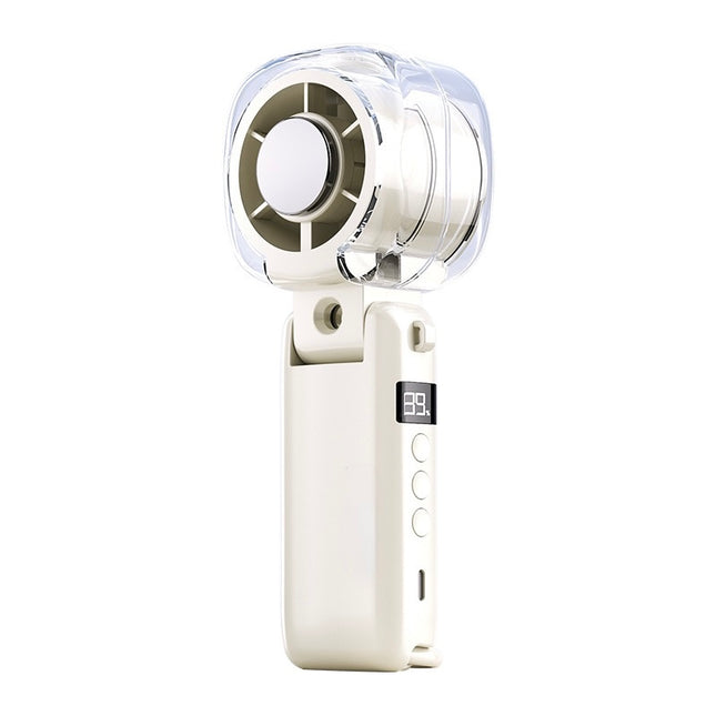 Portable USB-C Mist Cooling Fan, Rechargeable Handheld Mini Fan with Water Spray, LED Display, Foldable Travel Fan for Summer, Outdoor & Desk Use