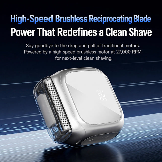 Portable Electric Shaver with Mirror Display, Type-C Rechargeable Mini Razor for Travel