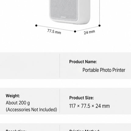 Title: MagSnap Magnetic Instant Phone Photo Printer - Portable Bluetooth Zink Sticky Photo Printer for iPhone