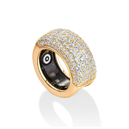 Rhinestone Oura Ring Cover, Sparkling CZ Protector Case (Gold/Silver)