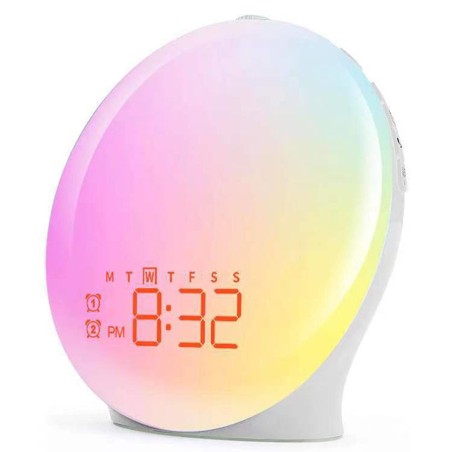 Smart Sunrise Alarm Clock & Wireless Charging Lamp – RGB LED Wake-Up Light, Digital Clock, Bedside Night Light & Phone Charger