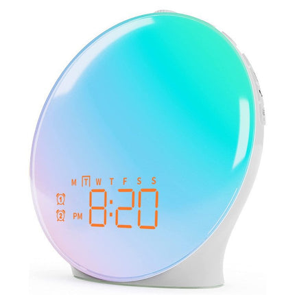 Smart Sunrise Alarm Clock & Wireless Charging Lamp – RGB LED Wake-Up Light, Digital Clock, Bedside Night Light & Phone Charger