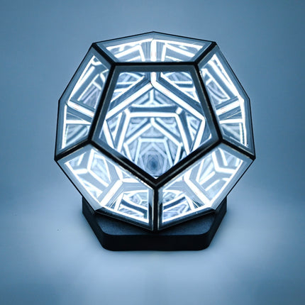 Geometric Infinity Mirror Lamp, Sci-Fi LED Abyss Light, Futuristic Desk Decor (Gaming Room Gift)