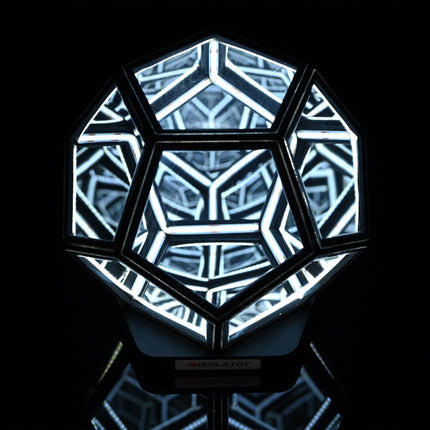 Geometric Infinity Mirror Lamp, Sci-Fi LED Abyss Light, Futuristic Desk Decor (Gaming Room Gift)