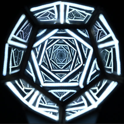 Geometric Infinity Mirror Lamp, Sci-Fi LED Abyss Light, Futuristic Desk Decor (Gaming Room Gift)