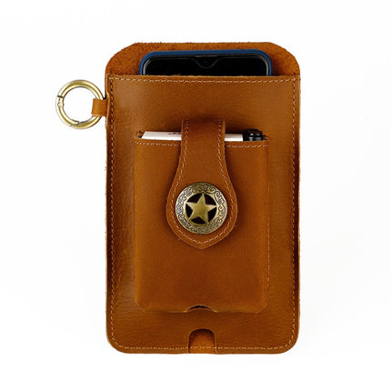 Vintage Leather Belt Wallet – Multi-Functional Waist Pouch with Phone Holder, Card Organizer & Key Clip for Men