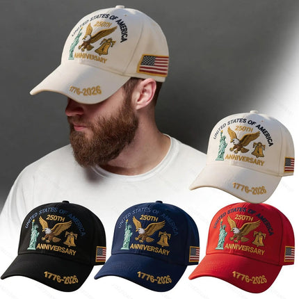 USA 250th Anniversary Baseball Cap – 1776–2026 Patriotic American Flag Hat | Fourth of July Adjustable Dad Cap for Men & Women