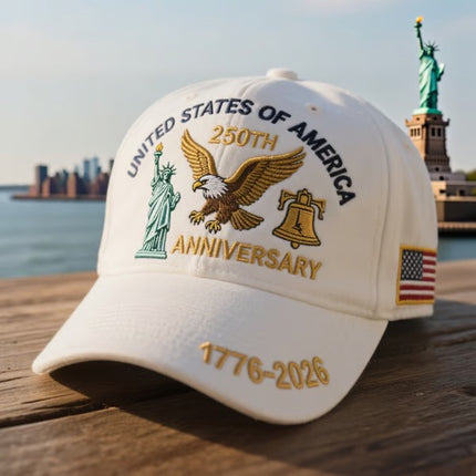 USA 250th Anniversary Baseball Cap – 1776–2026 Patriotic American Flag Hat | Fourth of July Adjustable Dad Cap for Men & Women