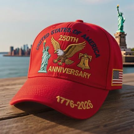 USA 250th Anniversary Baseball Cap – 1776–2026 Patriotic American Flag Hat | Fourth of July Adjustable Dad Cap for Men & Women