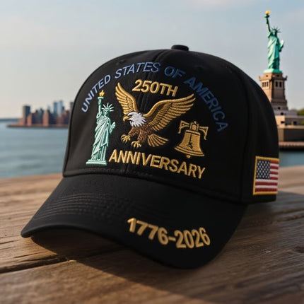 USA 250th Anniversary Baseball Cap – 1776–2026 Patriotic American Flag Hat | Fourth of July Adjustable Dad Cap for Men & Women