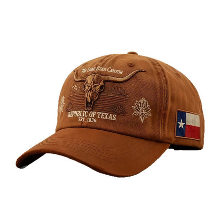 Republic of Texas Baseball Cap – Vintage Texas Flag Dad Hat | Adjustable Embroidered Lone Star State Snapback Cap for Men & Women