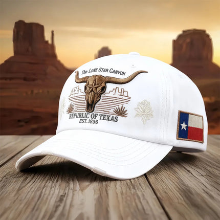 Republic of Texas Baseball Cap – Vintage Texas Flag Dad Hat | Adjustable Embroidered Lone Star State Snapback Cap for Men & Women