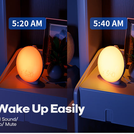 Smart Sunrise Alarm Clock & Wireless Charging Lamp – RGB LED Wake-Up Light, Digital Clock, Bedside Night Light & Phone Charger
