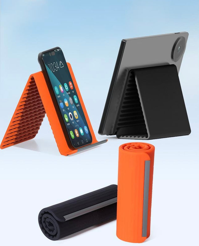 Foldable Silicone Phone & Tablet Stand – Flexible Multi-Angle Holder for iPhone, iPad, Android Devices