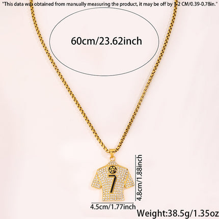 GOAT Legends Iced-Out Soccer Jersey Necklace – Messi & Ronaldo Crystal Pendant Chain for Football Fans | Hip Hop Sports Jewelry