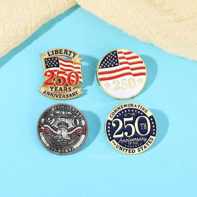 USA 250th Anniversary Enamel Pin, American Flag Liberty Lapel Brooch
