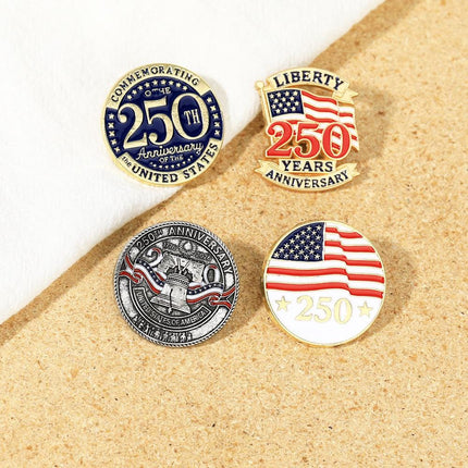 USA 250th Anniversary Enamel Pin, American Flag Liberty Lapel Brooch