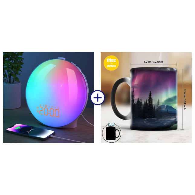 Sunrise Alarm Clock + Color-Changing Mug Bundle