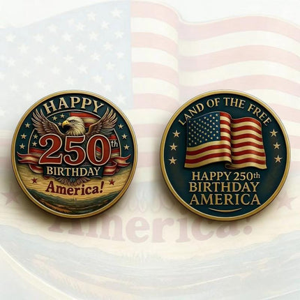 USA 250th Anniversary Commemorative Coin, 1776–2026 American Independence Collectible, Patriotic Liberty Coin Gift