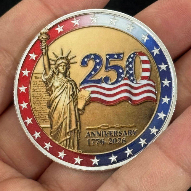 USA 250th Anniversary Commemorative Coin, 1776–2026 American Independence Collectible, Patriotic Liberty Coin Gift
