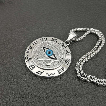 Eye of Horus Necklace, Egyptian Protection Pendant, Gold Silver Amulet Jewelry
