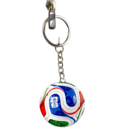 Mini Soccer Ball Keychain with Trophy Charm, World Cup Fan Gift, Sports Backpack Accessory