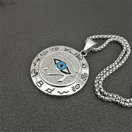 Eye of Horus Necklace, Egyptian Protection Pendant, Gold Silver Amulet Jewelry