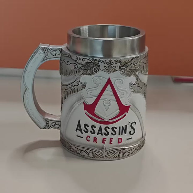 Assassin's Creed Viking Beer Mug – Stainless Steel Tankard for Gamers | Medieval Gaming Collectible Mug
